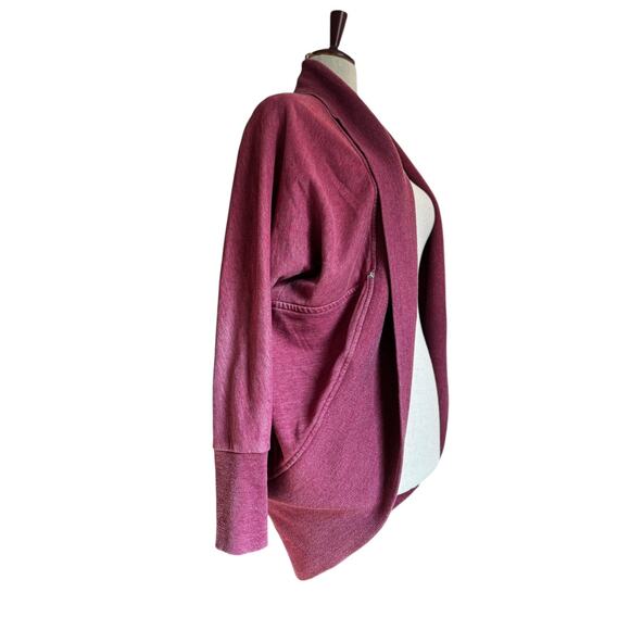 Bluenotes Maroon Open Front Sweatshirt Cardigan Jacket Size Small - Picture 2 of 8